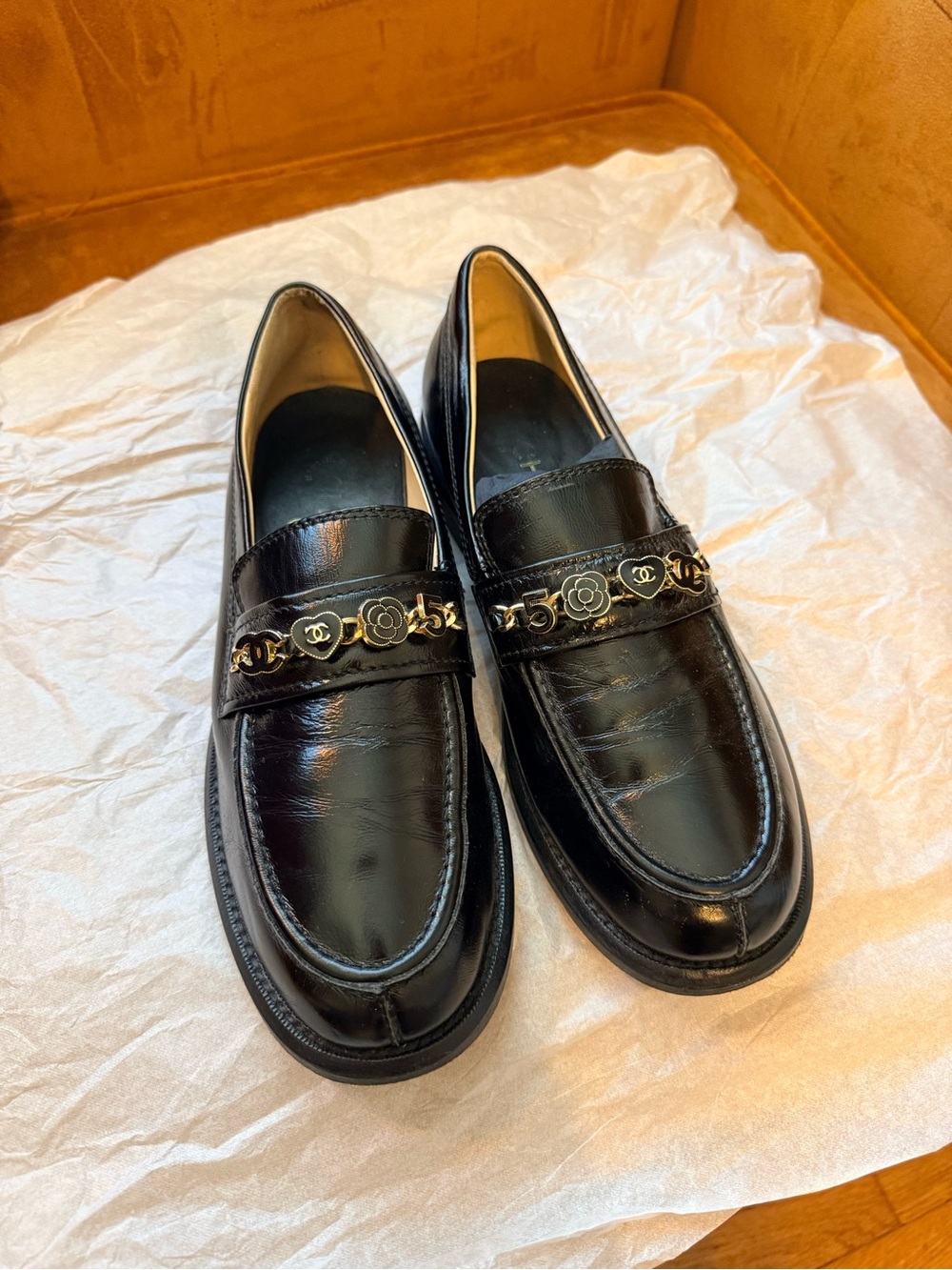Chanel Charm Moccasin Flat Loafers